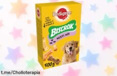 Riquísimos biscuits croquants para perro Pedigree Biscrok, ¡ofertón irresistible de 12 cajas rebajadas! Tu peludo merecerá esta delicia y se lo agradecerá con cada bocado.