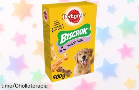 Riquísimos biscuits croquants para perro Pedigree Biscrok, ¡ofertón irresistible de 12 cajas rebajadas! Tu peludo merecerá esta delicia y se lo agradecerá con cada bocado.