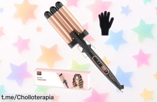 Rizador de pelo 3 barriles Bestope, ¡calentamiento ultrarrápido y ondas perfectas al instante! No te pierdas este super chollo para un cabello brillante y sin frizz.