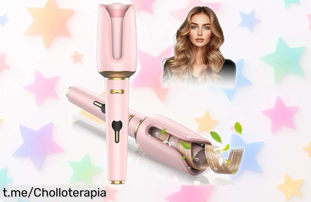 Rizador de pelo automático con pantalla LCD y 4 temperaturas, diseño cerámico que cuida tu melena a precio rebajado, ¡no te lo pierdas y consigue esos rizos perfectos ya!