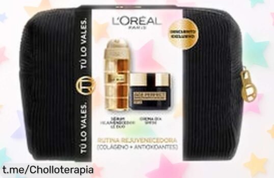 Rutina rejuvenecedora con colágeno de L'Oréal Paris a precio rebajado, ¡una oferta increíble para que luzcas radiante y te sientas genial cada día! No la dejes escapar.