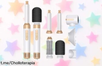 Secador de pelo 7 en 1 con cepillo sin escobillas y rizador automático, el super chollo para un look profesional en casa que vuela por caída de precio, ¡no te quedes sin el tuyo!