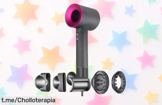 Secador de pelo profesional iónico sin aspas con seis accesorios, ¡ofertón increíble por tiempo limitado! Consigue el cabello que siempre soñaste antes de que se agote.