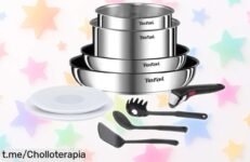Set de 10 piezas ingenio Tefal con mango desmontable a precio loco, ¡el super chollo para cocinar fácil que te hará disfrutar en la cocina como nunca antes!