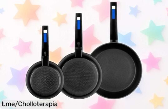 Set de 3 sartenes antiadherentes Monix, ¡caída de precio increíble! Cocina deliciosa y saludable con este súper chollo, date prisa antes de que se agoten y despierta tu chef interior.