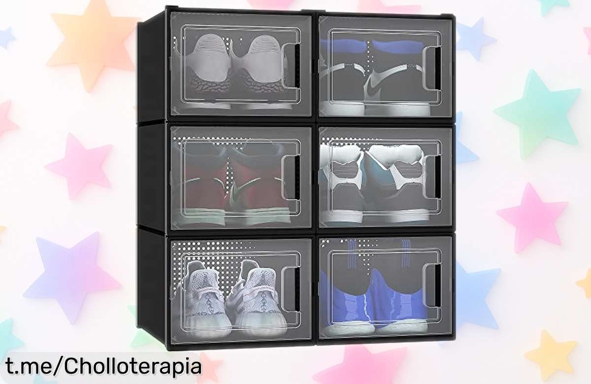 Set de 6 cajas organizadoras de zapatos YITAHOME ¡Super chollo a precio loco para mantener tus zapatos impecables y tu hogar ordenado! Date prisa, ¡se agotan rápido!