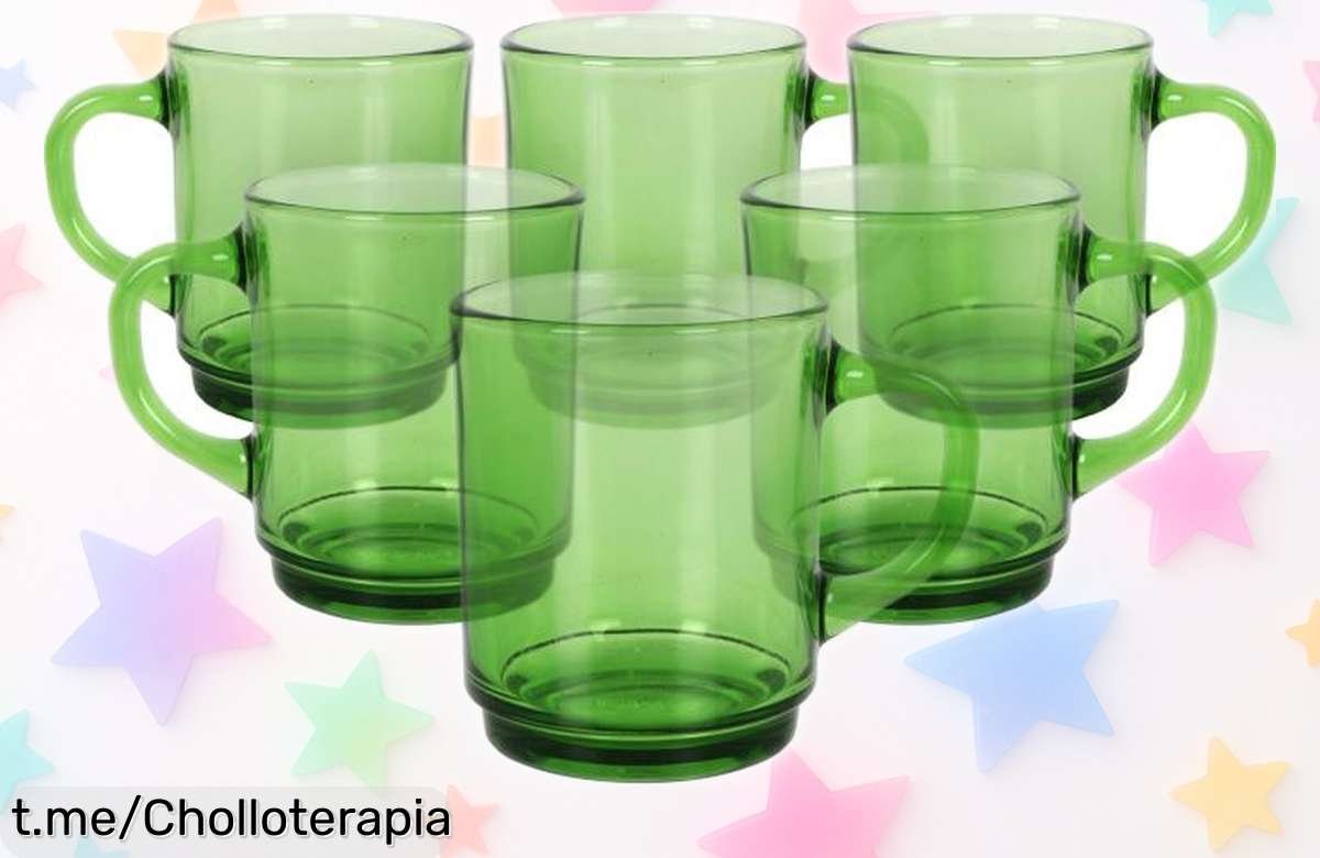 Set de 6 tazas de cristal Duralex a todo color, ¡precio rebajado que no puedes dejar pasar! Hazte con este súper chollo y disfruta cada sorbo como un momento especial.