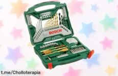 Set de brocas y puntas Bosch 70 piezas con titanio, ¡super chollo en precio rebajado! Dominando madera y metal para que tus proyectos salgan impecables. No te quedes sin el tuyo, ¡aprovecha ya!