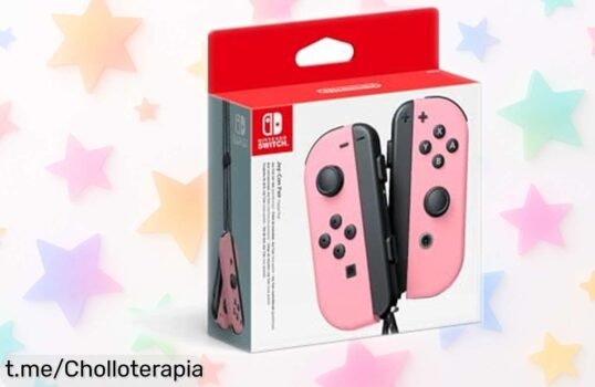 Set de dos JoyCon rosa para Nintendo con caída de precio brutal y correas para jugar sin preocupaciones, ¡date prisa que este súper chollo vuela y la diversión te espera!