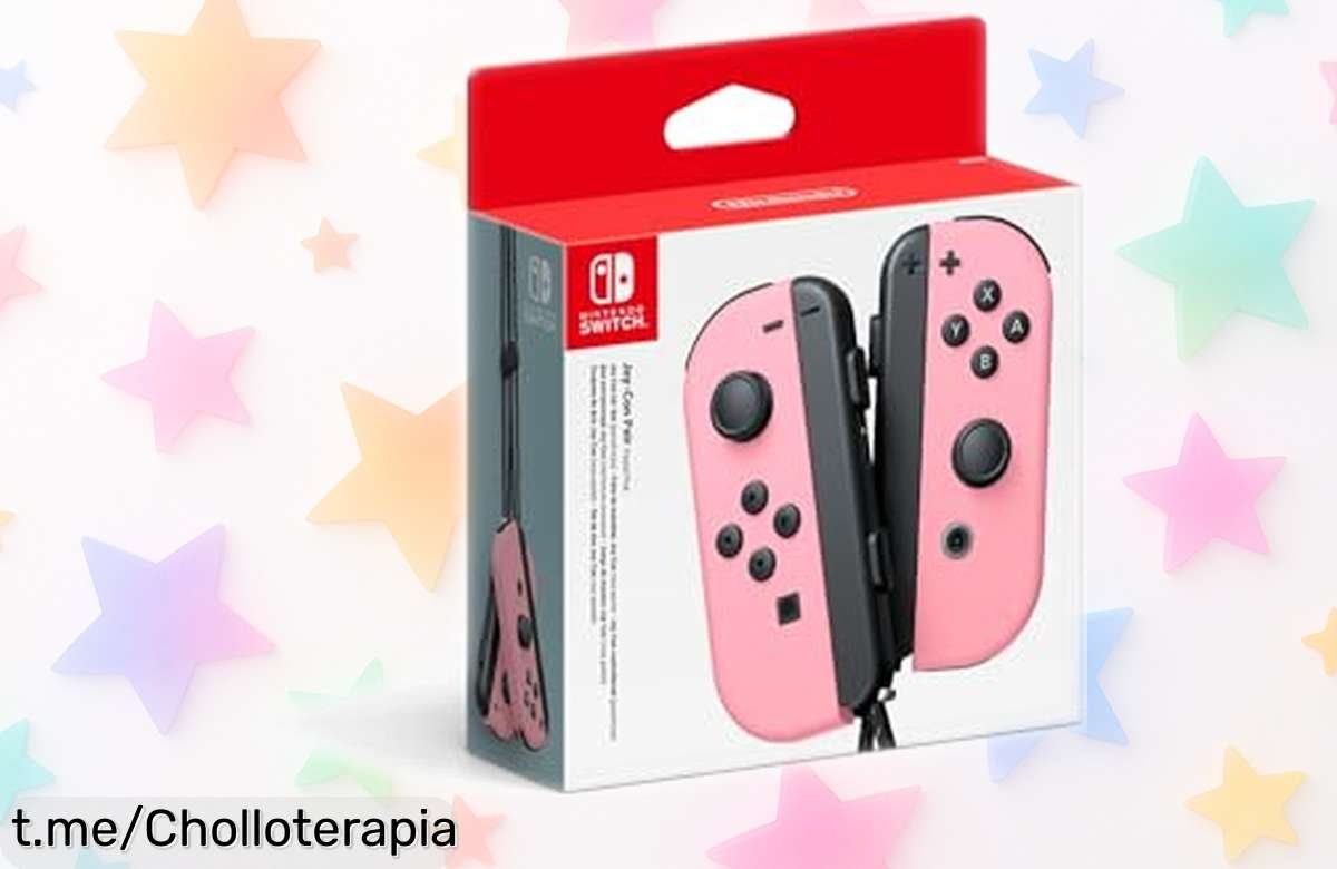 Set de dos JoyCon rosa para Nintendo con caída de precio brutal y correas para jugar sin preocupaciones, ¡date prisa que este súper chollo vuela y la diversión te espera!
