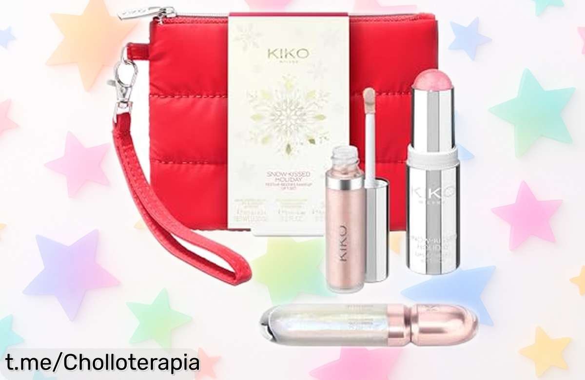 Set de maquillaje festivo KIKO Milano con sombras holográficas y brillo para labios a precio rebajado, ¡siente la magia y deslumbra en cada ocasión antes de que se agote!