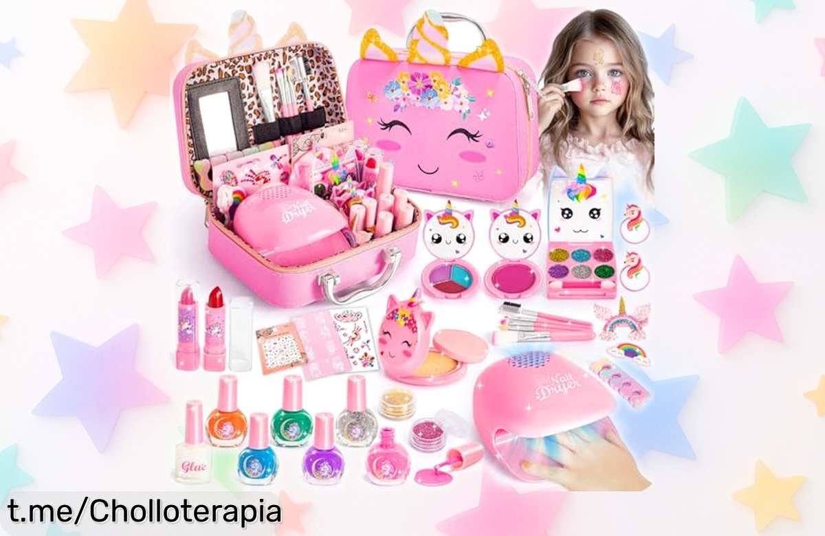 Set de maquillaje y juegos de salón Hohosunlar para niñas: diversión garantizada a precio rebajado, ¡haz sonreír a tu pequeña antes de que se acaben!