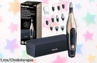 Set eléctrico de manicura y pedicura Beurer con 10 accesorios, motor a 4400 rpm y luz LED, ¡rebajado para que tengas uñas impecables en casa antes de que se agote!