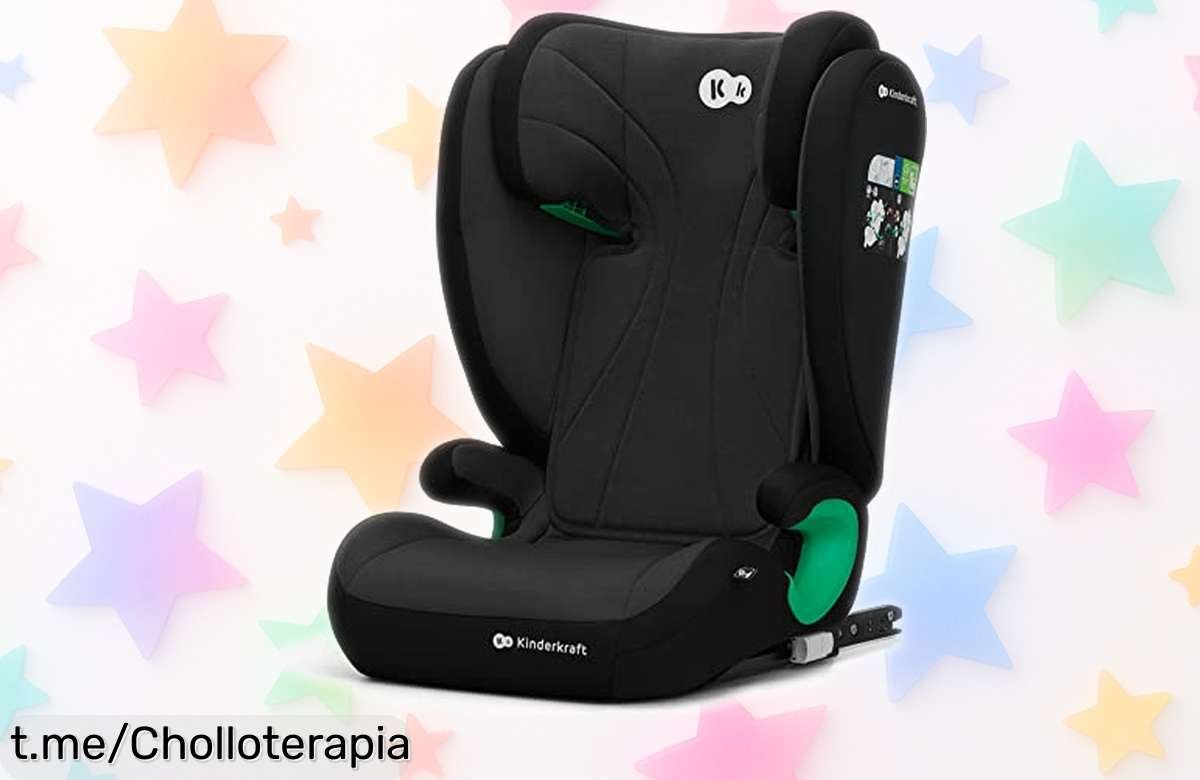 Silla de coche infantil Kinderkraft Junior Fix, segura y fácil de instalar: ¡precio rebajado para proteger a tu peque en cada aventura! ¡No te quedes sin ella, que vuela rápido!