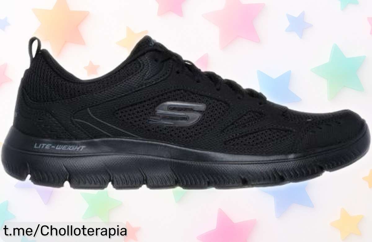 Sneakers Skechers para hombre en negro rebajadas a precio loco, diseño que arrasa. ¡Aprovecha esta oportunidad y hazlas tuyas antes de que se esfumen!