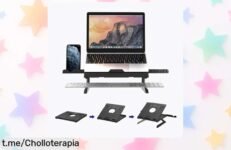 Soporte plegable para portátil Solayce, cuida tu cuello con estilo y aprovecha esta oferta limitada a un precio muy bajo que hará sonreír a tus días. ¡No lo dejes escapar!