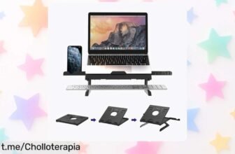 Soporte plegable para portátil Solayce, cuida tu cuello con estilo y aprovecha esta oferta limitada a un precio muy bajo que hará sonreír a tus días. ¡No lo dejes escapar!