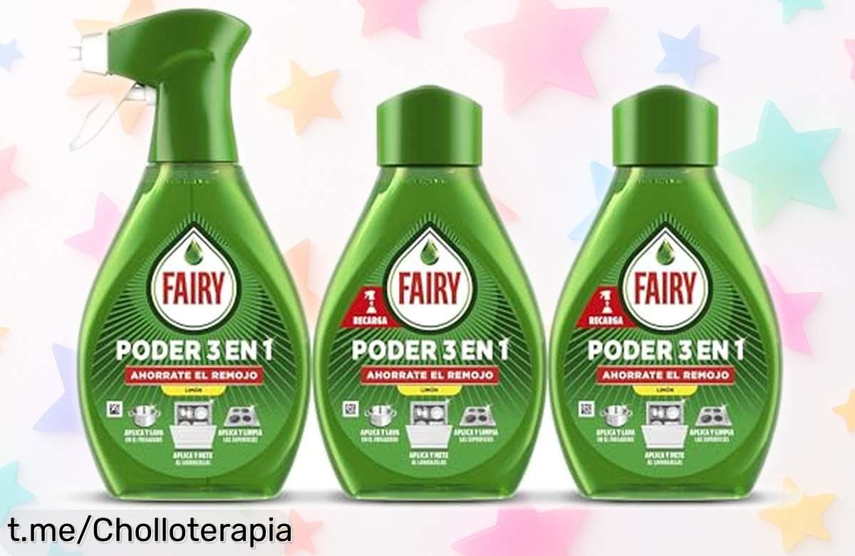 Spray desengrasante Fairy Poder Limón en pack de 3: limpieza sin esfuerzo y precio rebajadísimo, ¡no dejes que tu cocina espere más para brillar!