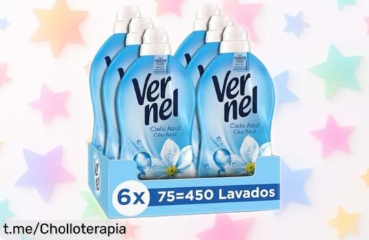 Suavizante Vernel Cielo Azul que transforma tu colada en pura frescura y suavidad, corre antes de que se agote este chollo irresistiblemente fragante.