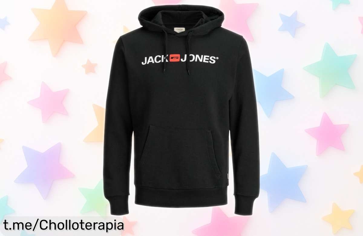 Sudadera Jack & Jones para hombre con capucha ajustable, rebaja increíble que vuela rápido. No dejes pasar este ofertón y abrígate con estilo antes de que se acabe.