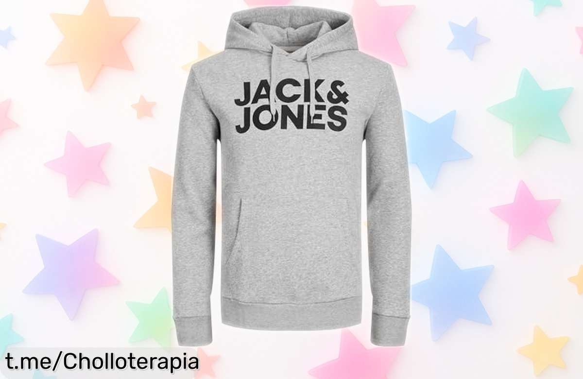 Sudadera con capucha Jack & Jones en gris, un diseño clásico que destaca y ahora a precio rebajado; no dejes pasar esta oportunidad para brillar con tu estilo único. ¡Apúntate ya!