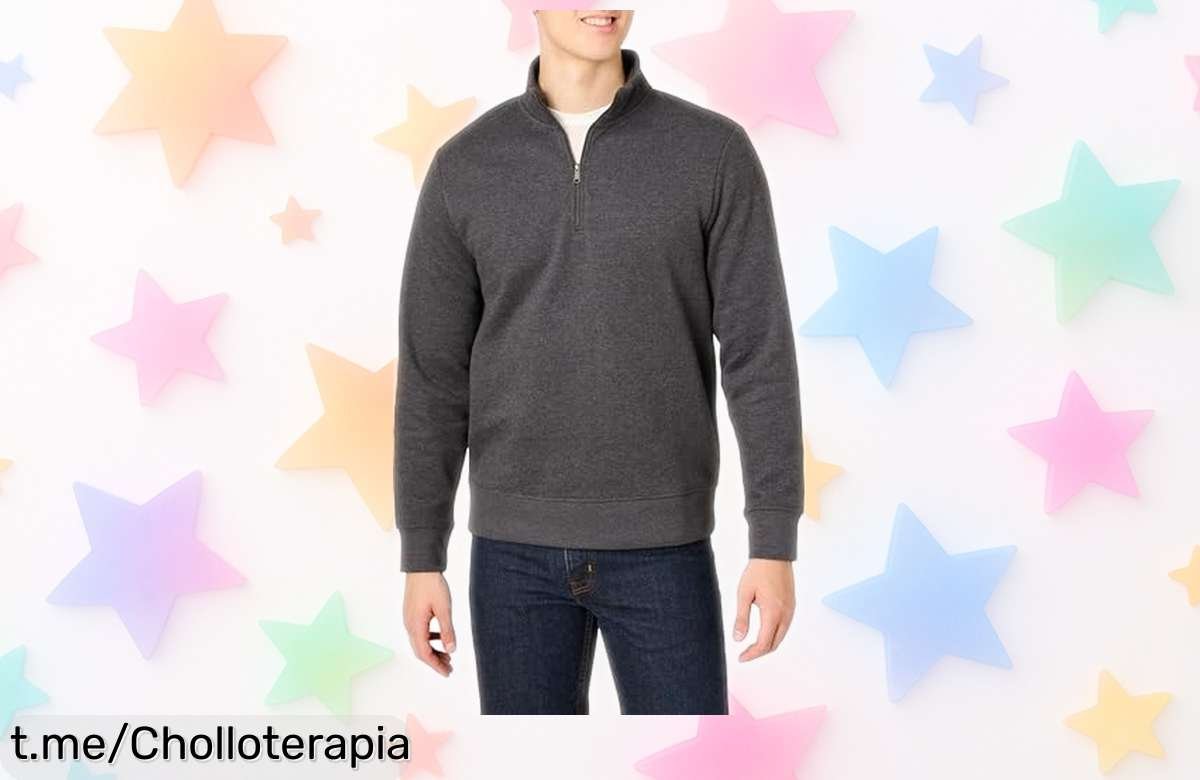 Sudadera de manga larga Amazon Essentials con forro polar a precio rebajado: ¡no te quedes sin la tuya y disfruta del calor como nunca!
