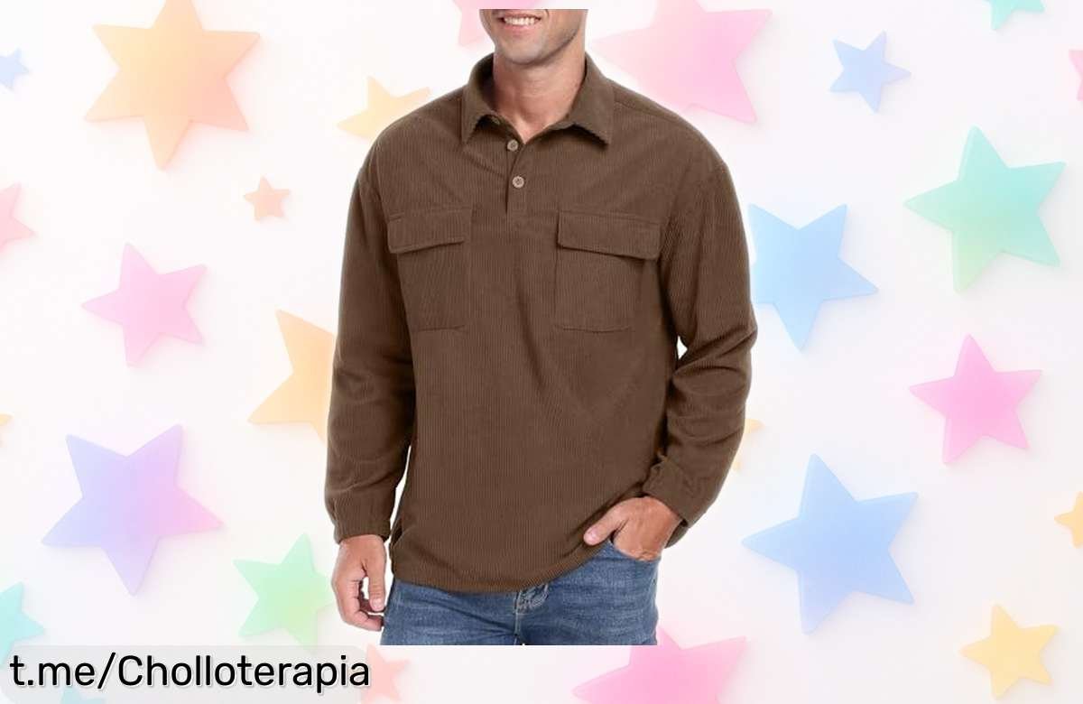 Sudadera de pana Hisir con cuello polo y bolsillos modernos, ¡rebajada a un precio loco! No dejes pasar este super chollo para lucir auténtico en cualquier momento. ¡Date prisa que vuelan!