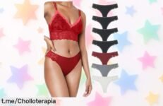 Tanga secreto súper sexy en pack de 6, ¡prepara tu figura y siente el poder del encaje! Precio nunca visto, corre antes de que se agoten y siéntete irresistible ya.