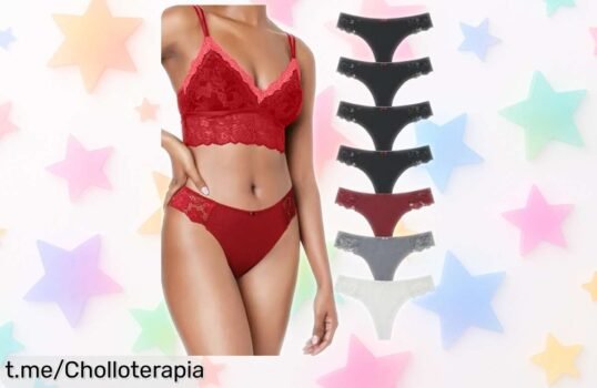 Tanga secreto súper sexy en pack de 6, ¡prepara tu figura y siente el poder del encaje! Precio nunca visto, corre antes de que se agoten y siéntete irresistible ya.