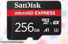 Tarjeta microSD SanDisk de 256 GB a precio muy bajo: velocidad ultrarrápida para que guardar tus recuerdos sea un placer. ¡Hazte con este súper chollo antes de que se acabe!
