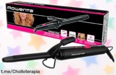 Tenacilla rizadora Rowenta con calentamiento potente y cerámico suave, ¡super chollo rebajado por tiempo limitado para que luzcas espectacular! No dejes escapar esta oportunidad única.