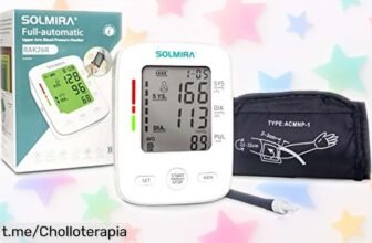 Tensiómetro digital Solmira para 2 usuarios, súper chollo con pantalla grande y descuento brutal: controla tu salud y cuida de los que más quieres antes de que se agote esta oferta irresistible.