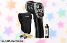 Termómetro infrarrojo 3 en 1 con sonda de acero inoxidable, ¡precio loco y super chollo que te hará cocinar como un chef pro! No lo pienses más y mide al instante.