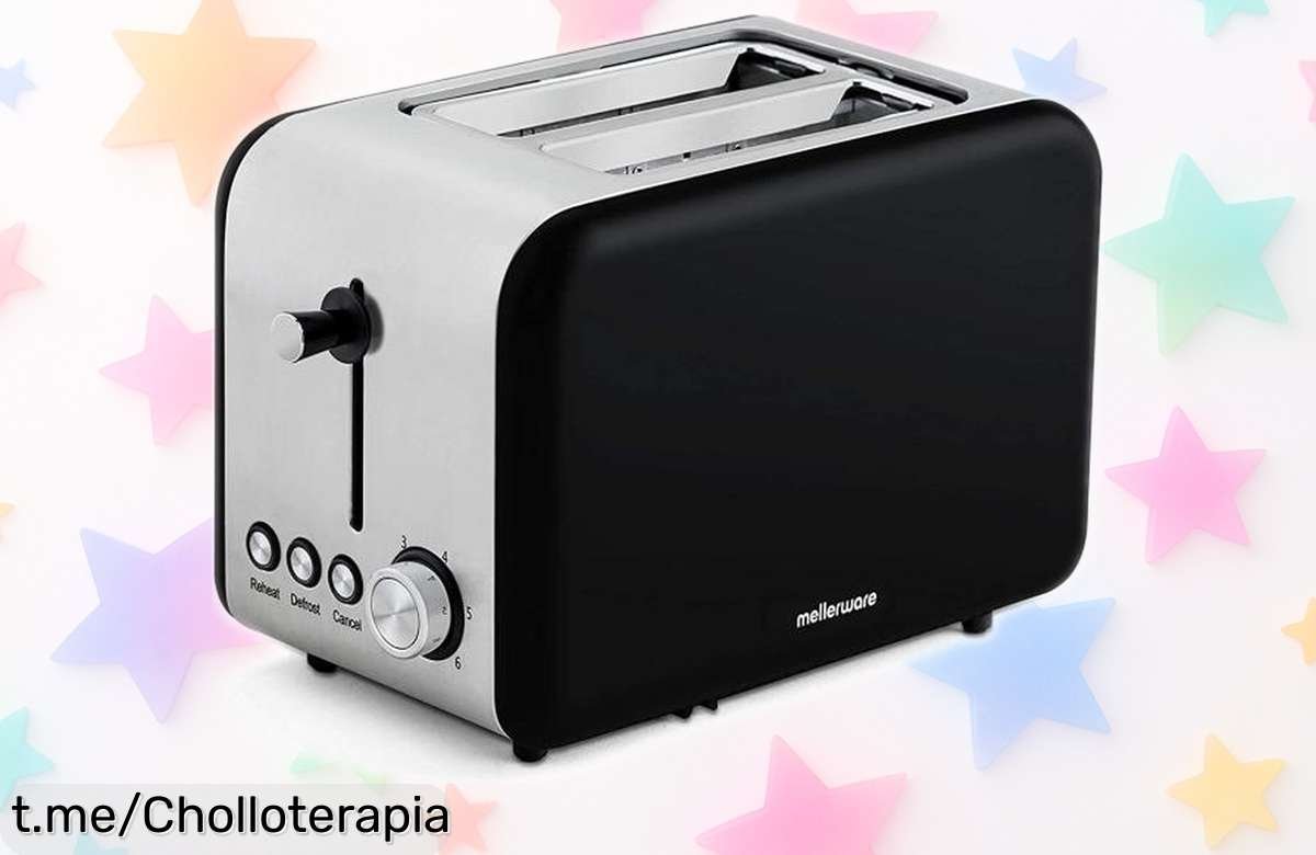 Tostadora Mellerware 850W de acero inoxidable: ¡super chollo a un precio rebajado que no se repetirá! Disfruta tostadas perfectas y corre, la oferta vuela rápido.