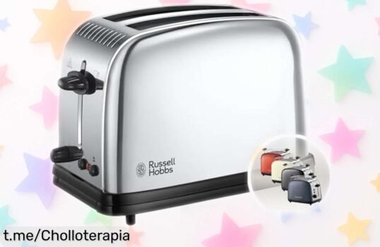 Tostadora con ranuras anchas Russell Hobbs que tuesta 50% más rápido, ¡no te pierdas este super chollo y mejora tus desayunos a un precio rebajado ahora mismo!