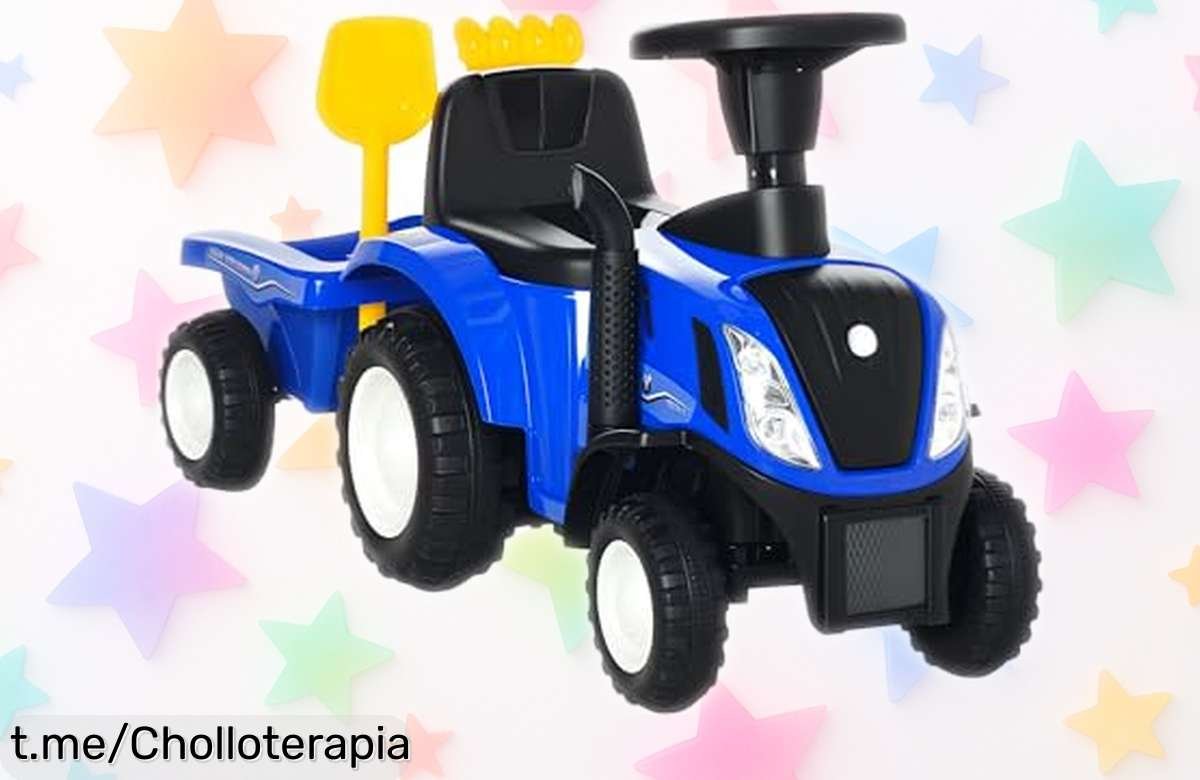 Tractor sin pedales HOMCOM con remolque y bocina, el super chollo que hará reír a los peques mientras aprenden equilibrarse ¡No dejes pasar esta caída de precio y súmate a la diversión ya!