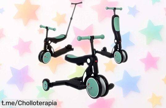Triciclo evolutivo 5 en 1 Looping Scootizz verde: ¡súper chollo con caída de precio, ideal para que tu peque crezca feliz! Aprovecha antes que se agoten y disfruta de su risa.
