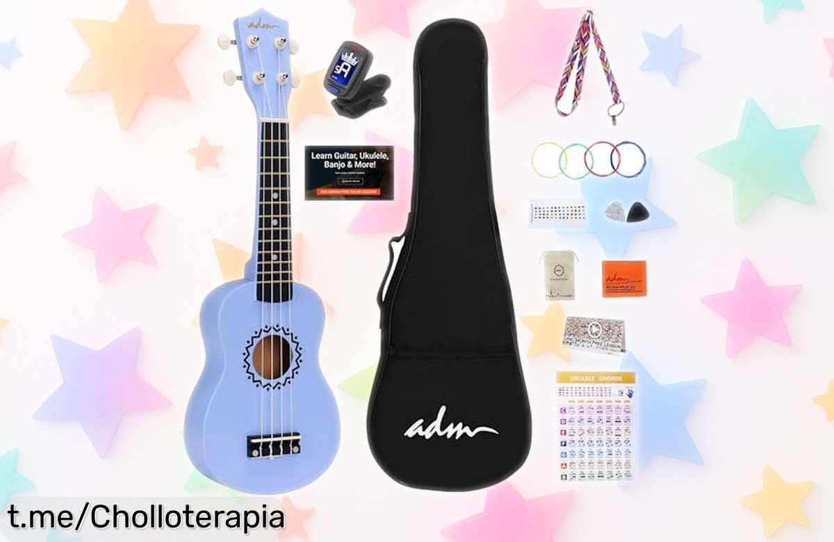 Ukelele soprano para niños con kit completo: ¡lleva la música a casa con este super chollo y empieza a disfrutar tocando ya!