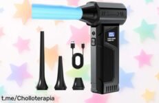 Ventilador de chorro inalámbrico con motor sin escobillas, ¡ofertón imbatible para limpiar tu coche fácil y rápido! Aprovecha el precio rebajado antes de que se acabe.