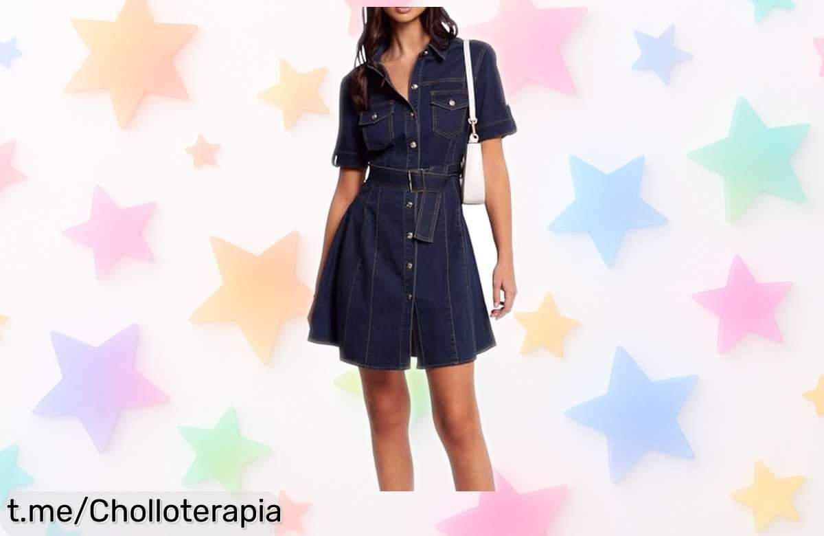 Vestido corto vaquero Morgan con estilo vintage a precio rebajado: ¡aprovecha este super chollo y brilla en cualquier ocasión!