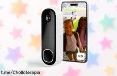 Videoportero WiFi Arlo Essential con visión nocturna a color, ¡rebajado para que protejas tu hogar 24/7! No te lo pierdas, este super chollo es pura tranquilidad al instante.