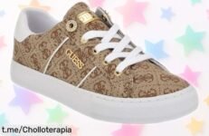 Zapatillas Guess marrón medio con tacón a precio rebajado, un ofertón que hará que luces espectacular ¡no te quedes sin las tuyas, corre antes de que vuelen!