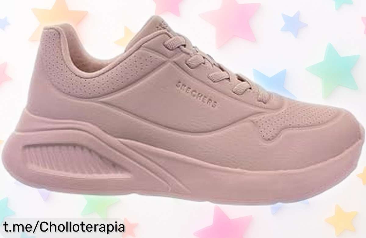 Zapatillas Skechers Uno Lite para mujer en rosa, diseño sin cordones y suela flexible, ¡rebajadas a un precio loco! Aprovecha esta oferta limitada y muévete con libertad.