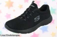 Zapatillas mujer Skechers Summits en negro/blanco a precio de ganga, corre que vuelan y siente la diferencia antes de que se agoten.