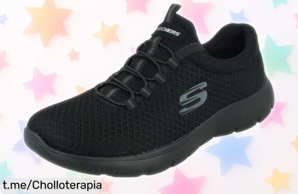 Zapatillas mujer Skechers Summits en negro/blanco a precio de ganga, corre que vuelan y siente la diferencia antes de que se agoten.