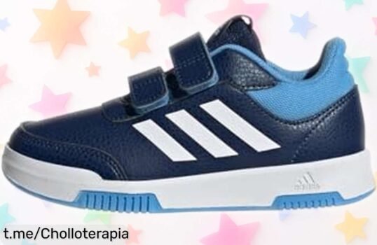 Zapatillas unisex adidas Tensaur con velcro, el diseño ideal para tus peques a precio rebajado. ¡No dejes pasar esta oportunidad y haz que jueguen felices!