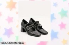Zapatos casual en charol negro con tres hebillas para mujer: super chollo de caída de precio que no puedes dejar escapar, ¡siente el estilo al instante y corre antes que se agoten!