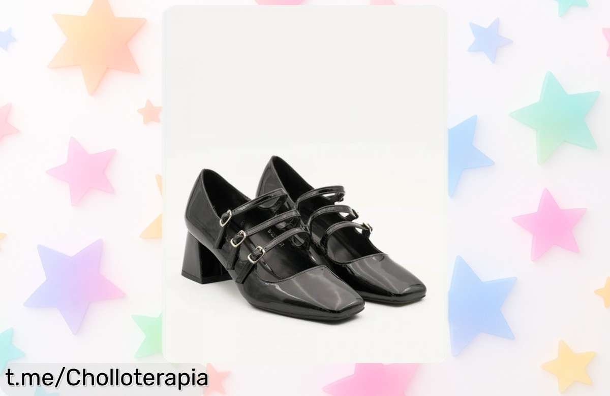 Zapatos casual en charol negro con tres hebillas para mujer: super chollo de caída de precio que no puedes dejar escapar, ¡siente el estilo al instante y corre antes que se agoten!