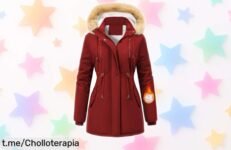 Abrigo parka mujer de diseño práctico, calentito y con forro polar grueso. ¡Descuentazo limitado que vuela! Prepárate para el invierno sintiéndote protegida y genial.