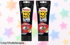 Adhesivo súper fuerte Pattex No Más Clavos en paquete doble, ¡ofertón de locura! Pega al instante y nunca volverás a necesitar más. ¡Hazlo tuyo antes de que se acabe esta ocasión única!